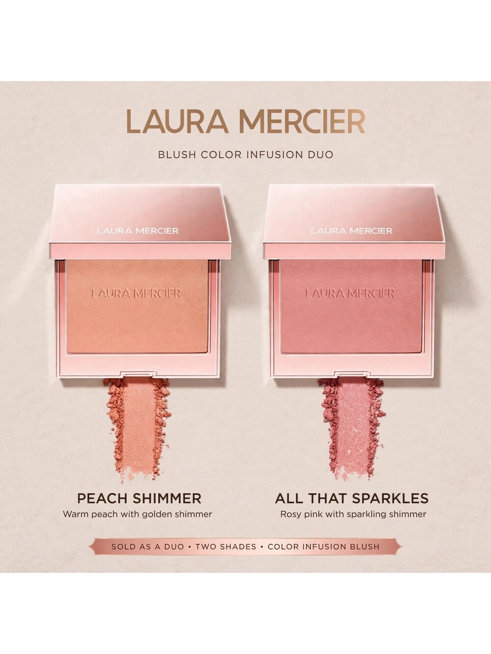 Laura Mercier - TWO Blush Color Infusions - Peach Shimmer & All That Sparkles